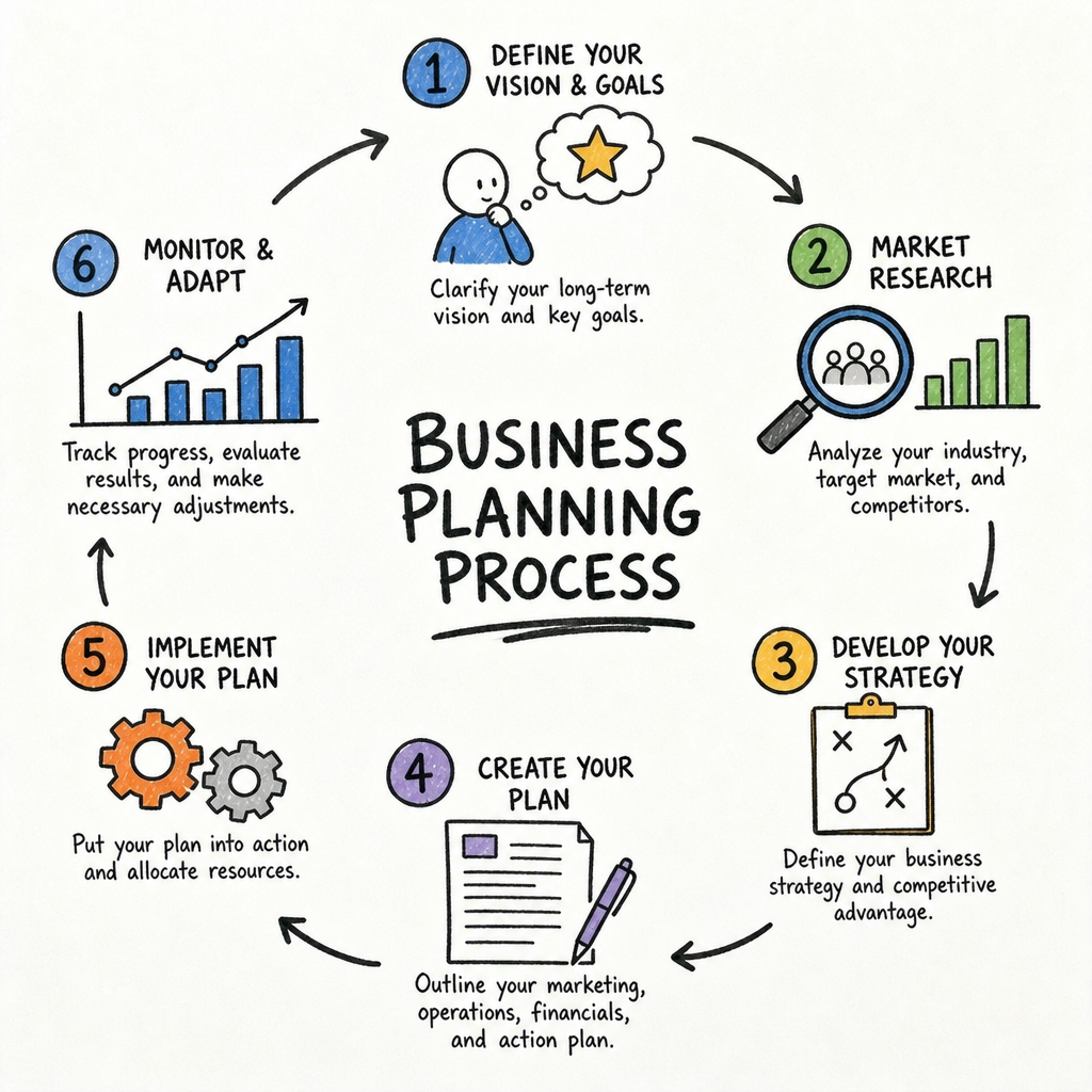 Illustration of a business planning process